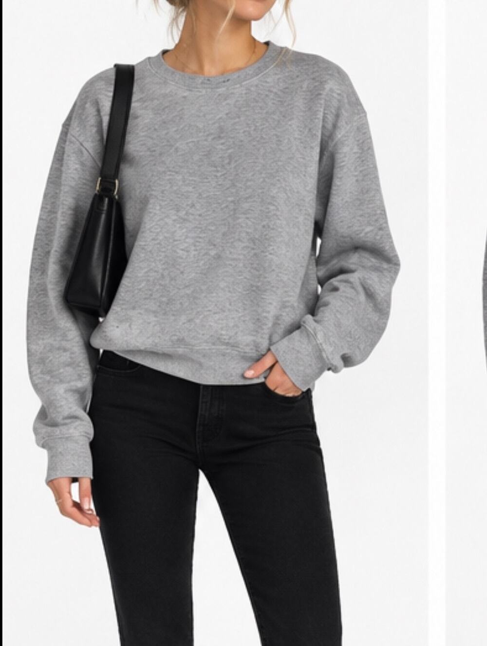 Zara Gray Crewneck Sweatshirt Size S